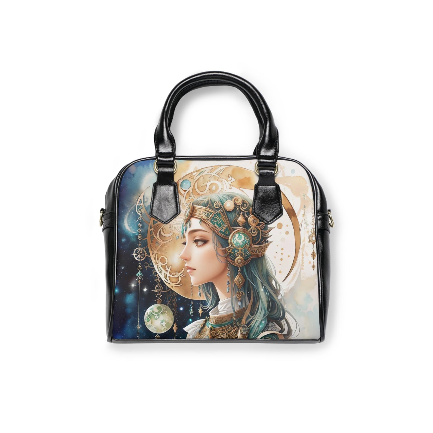 Shoulder Handbag - Celtic Goddess Watercolor Painting Design