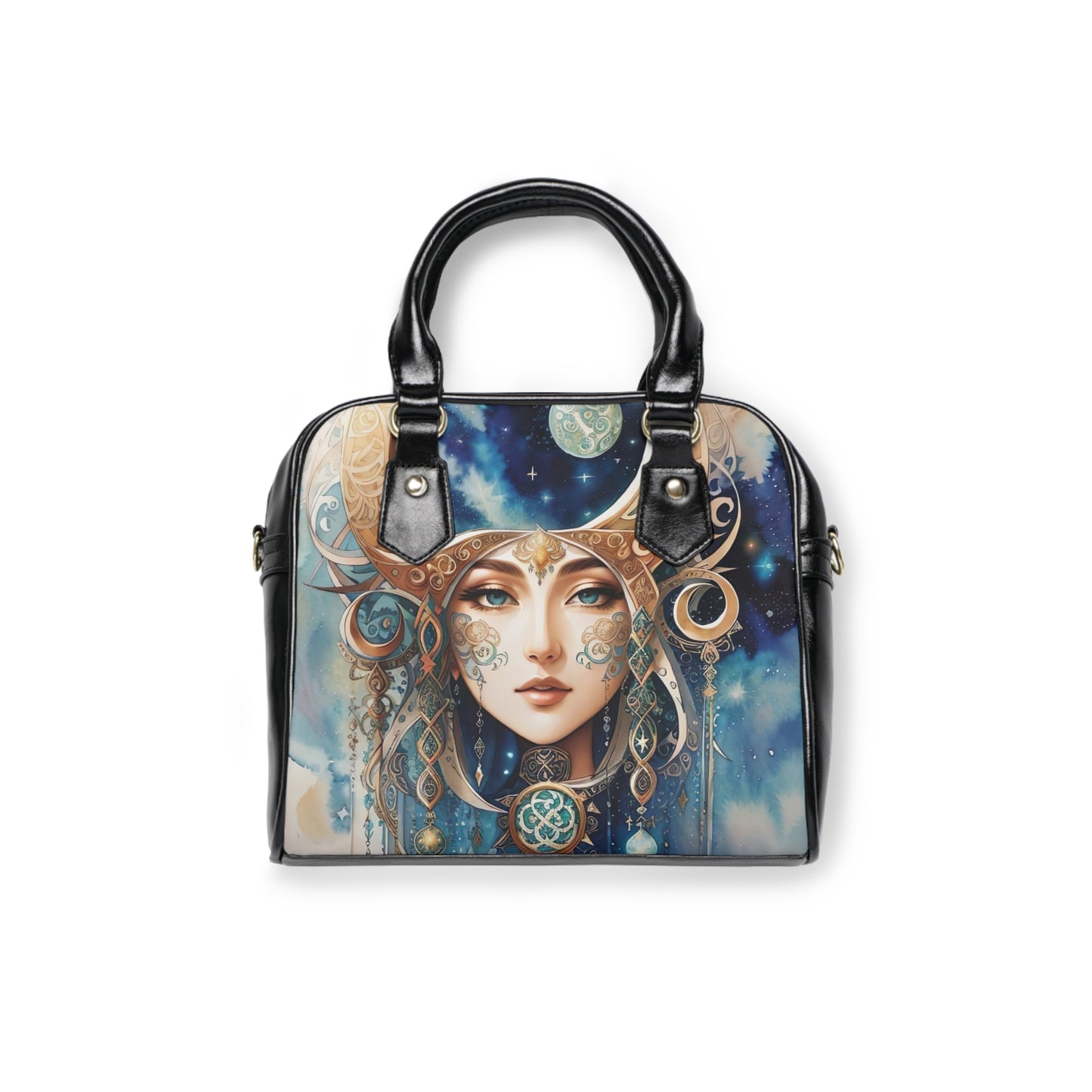 Shoulder Handbag - Celtic Goddess Watercolor Painting Design