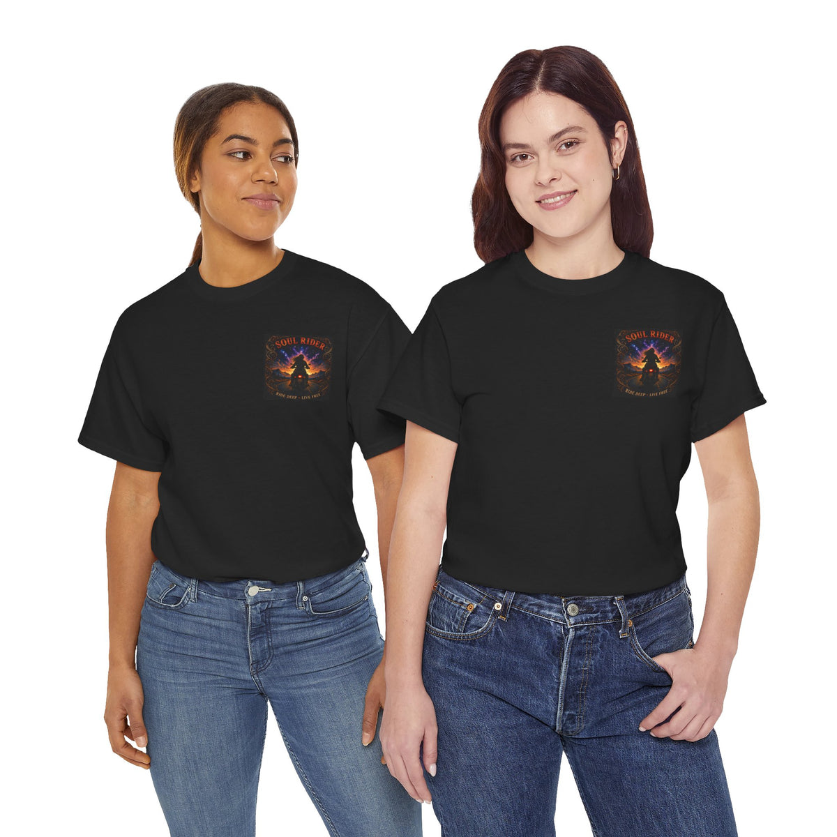 Soul Rider Motorcycle Tee — "Ride Deep, Live Free" Biker Graphic T-Shirt