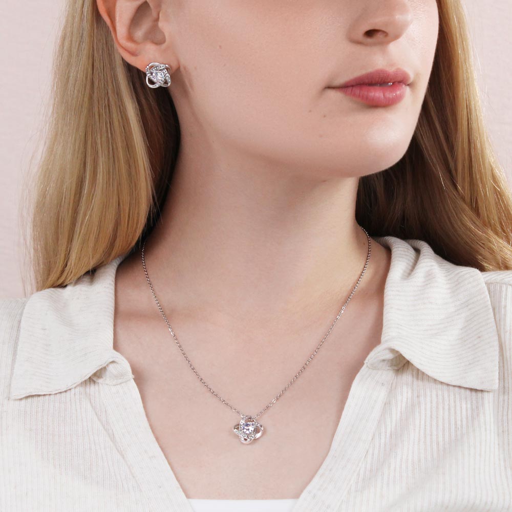 To My Precious Granddaughter: Love Knot Jewelry Set