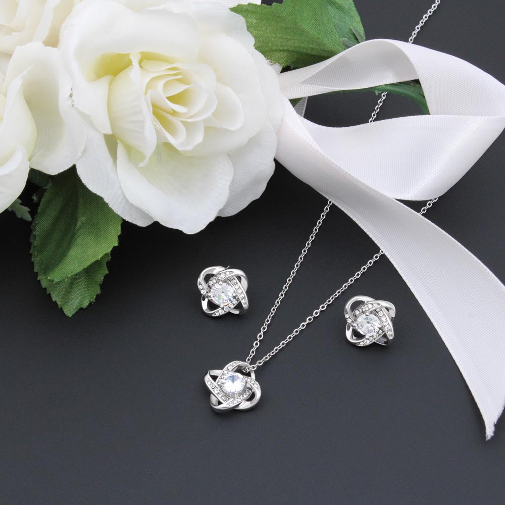 To My Precious Granddaughter: Love Knot Jewelry Set