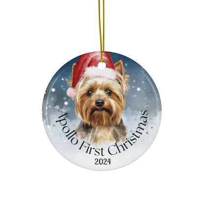 Yorkshire Terrier personalized christmas ornament, Yorkshire Terriers first christmas, holiday gift, pet lover, holiday decor, Christmas