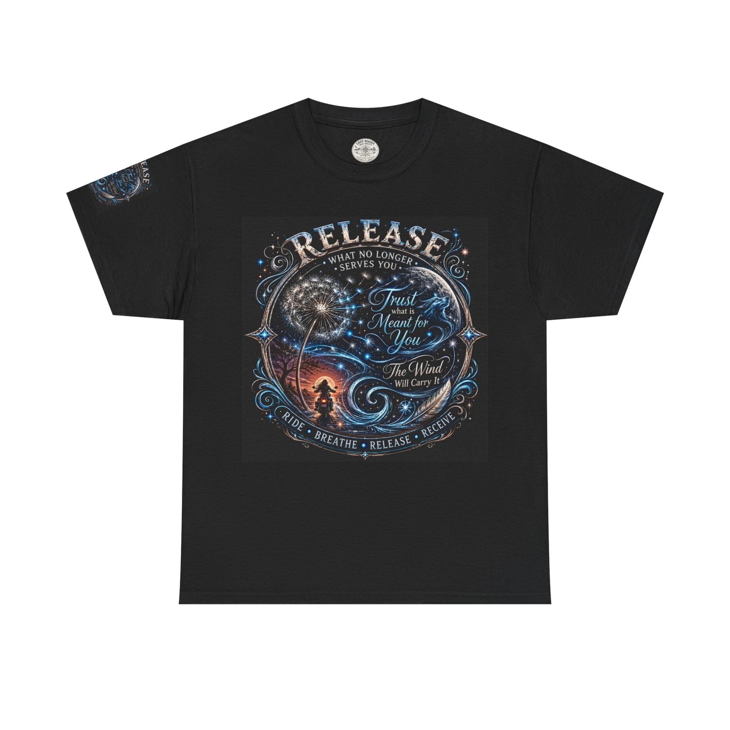 Release and Carry It Tee — Spiritual Dandelion Yin-Yang Graphic Shirt