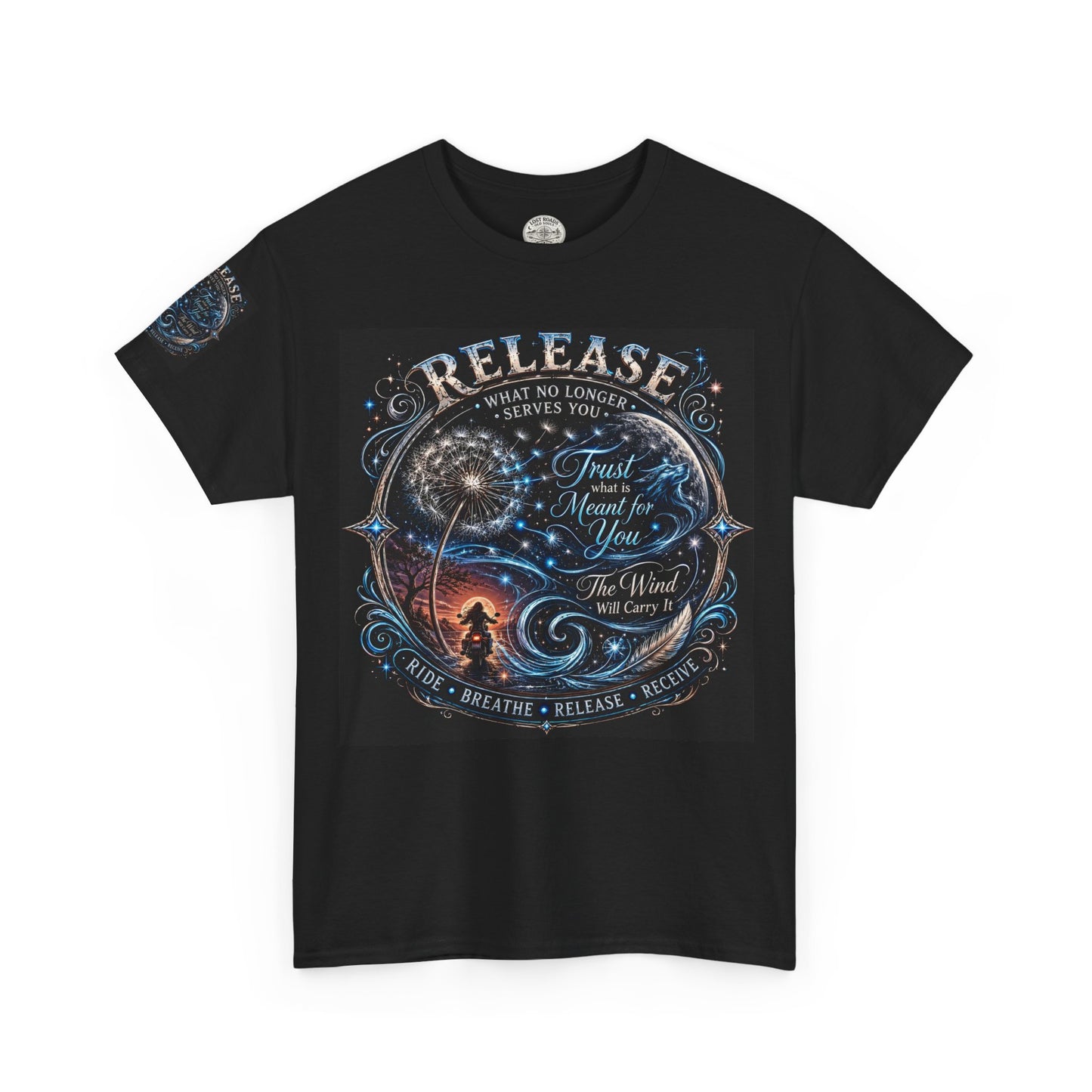 Release and Carry It Tee — Spiritual Dandelion Yin-Yang Graphic Shirt