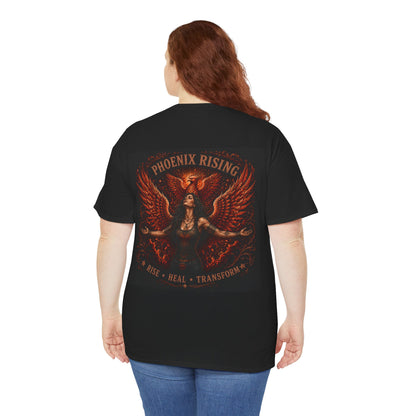 Phoenix Rising T-Shirt — Rise Heal Transform Graphic Tee