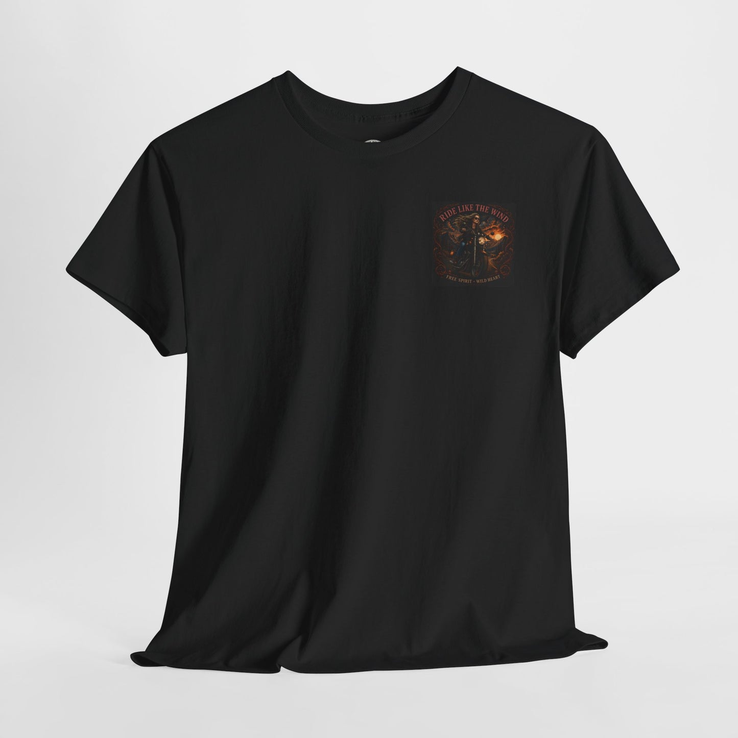 Ride Like The Wind Motorcycle Tee — "Free Spirit · Wild Heart" Biker T-Shirt