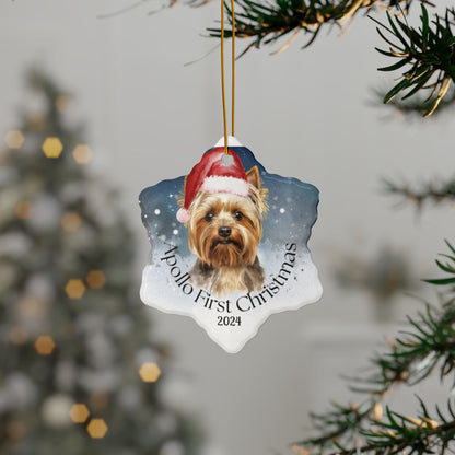 Yorkshire Terrier personalized christmas ornament, Yorkshire Terriers first christmas, holiday gift, pet lover, holiday decor, Christmas