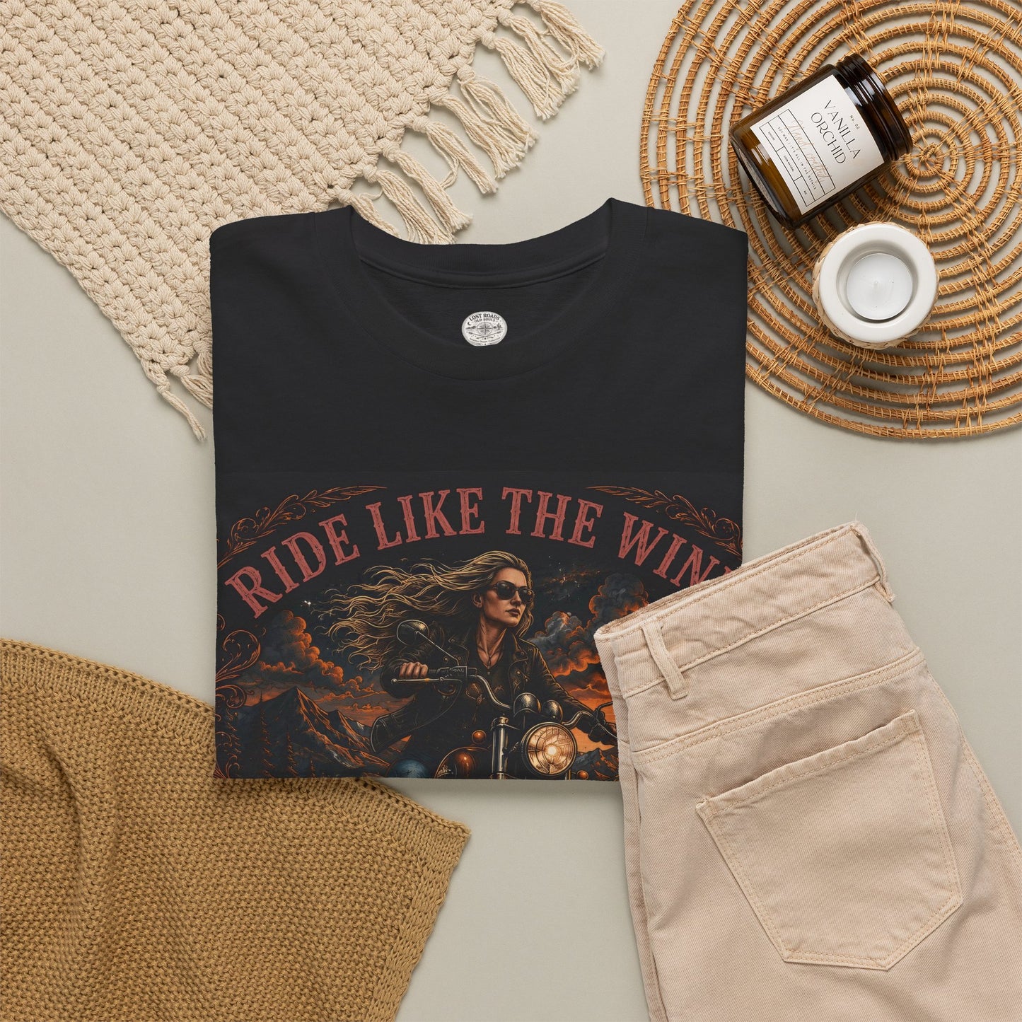 Ride Like the Wind Motorcycle Tee — "Free Spirit • Wild Heart" Biker T‑Shirt