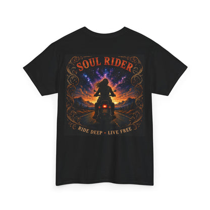 Soul Rider Motorcycle Tee — "Ride Deep, Live Free" Biker Graphic T-Shirt