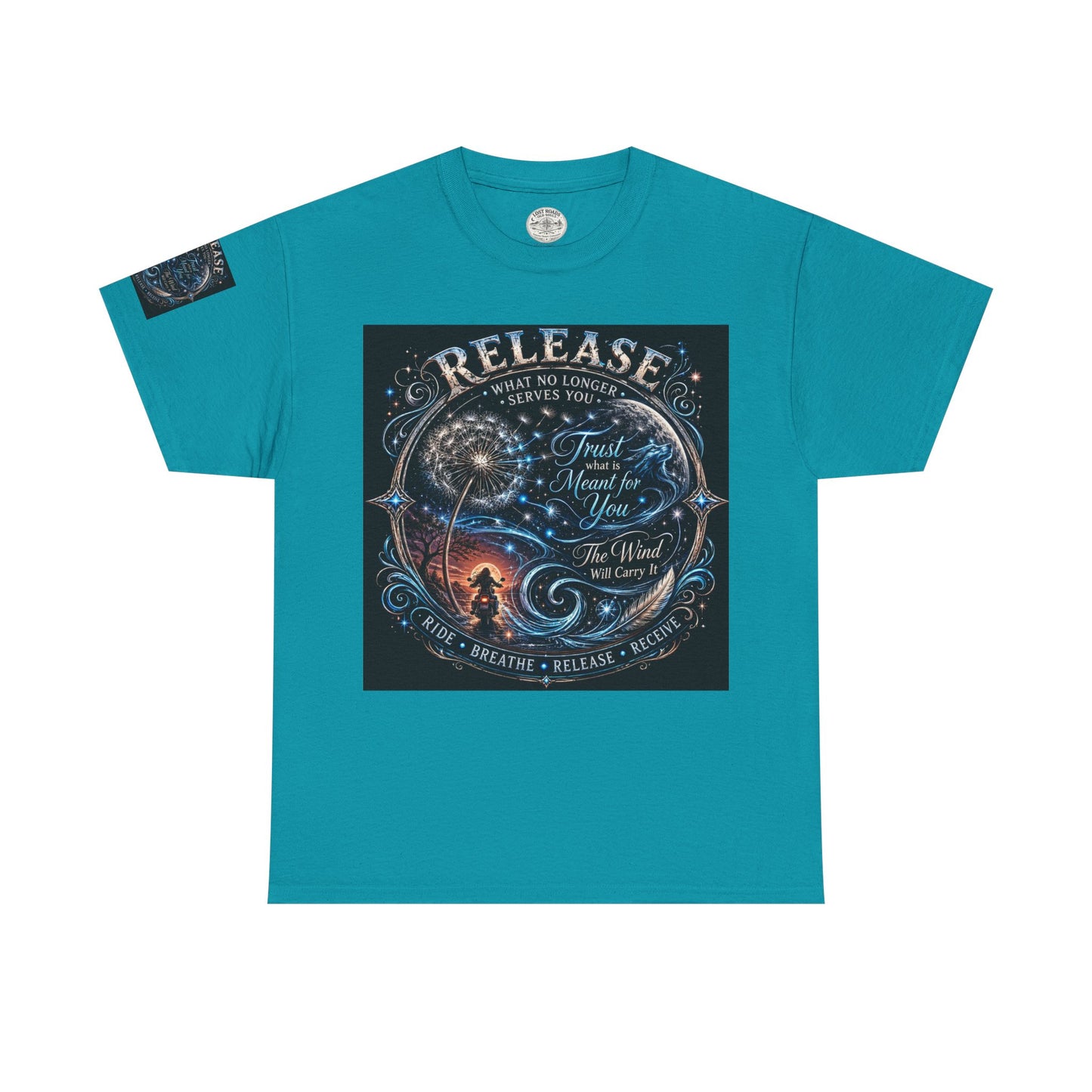 Release and Carry It Tee — Spiritual Dandelion Yin-Yang Graphic Shirt