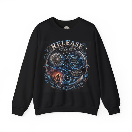 Release Happens Sweatshirt — Inspirational 'Release What No Longer Serves You' Graphic Crewneck