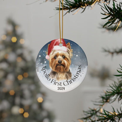 Yorkshire Terrier personalized christmas ornament, Yorkshire Terriers first christmas, holiday gift, pet lover, holiday decor, Christmas