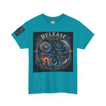 Release and Carry It Tee — Spiritual Dandelion Yin-Yang Graphic Shirt
