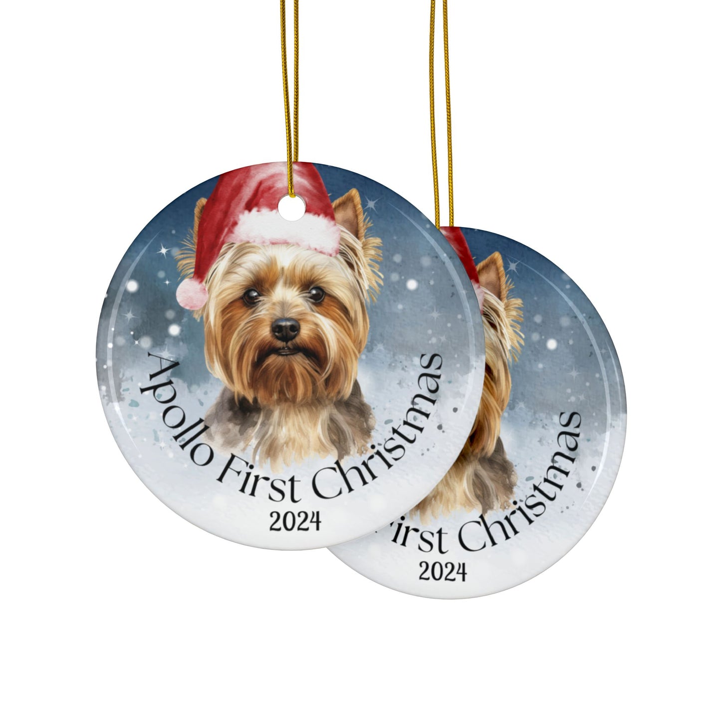 Yorkshire Terrier personalized christmas ornament, Yorkshire Terriers first christmas, holiday gift, pet lover, holiday decor, Christmas