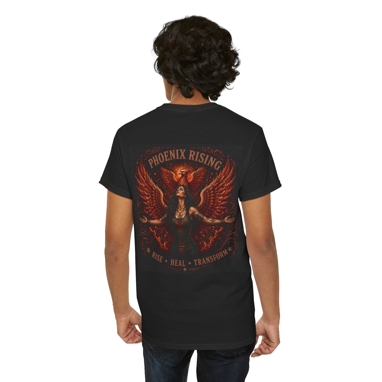 Phoenix Rising T-Shirt — Rise Heal Transform Graphic Tee