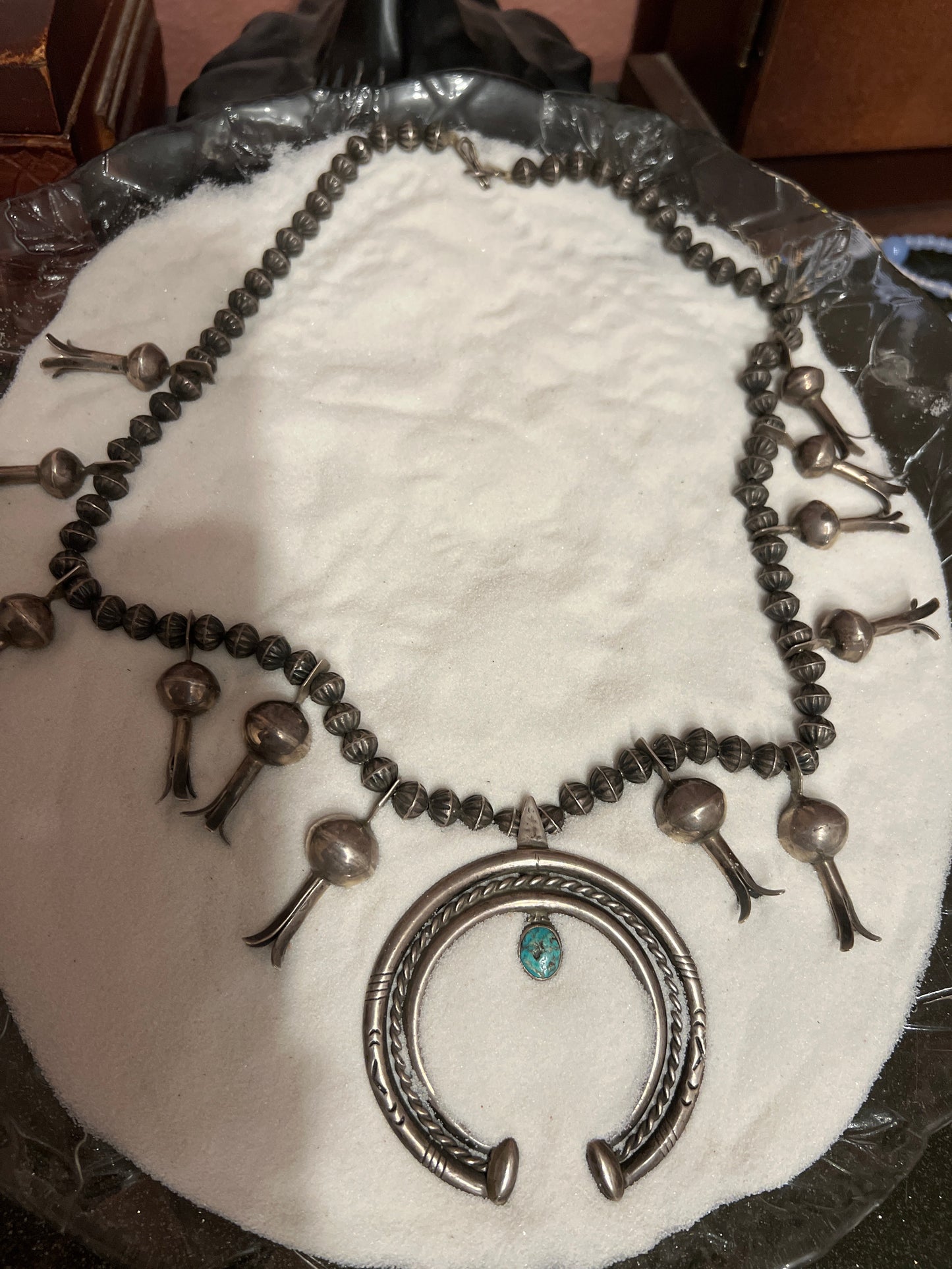 🪶 Navajo Squash Blossom Necklace – Sacred Protection & Power