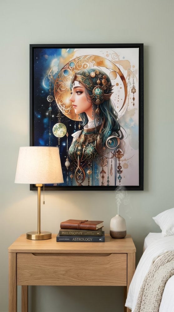 Celtic Home wall art, Home Decor, Fine artwork, Watercolor artwork , Moon Artwork,