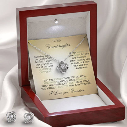To My Precious Granddaughter: Love Knot Jewelry Set