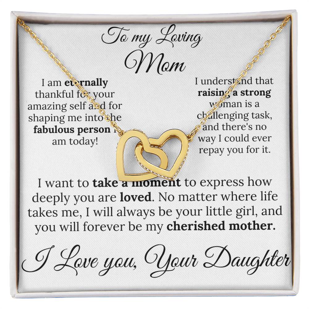 To My Loving Mom two of Hearts Necklace