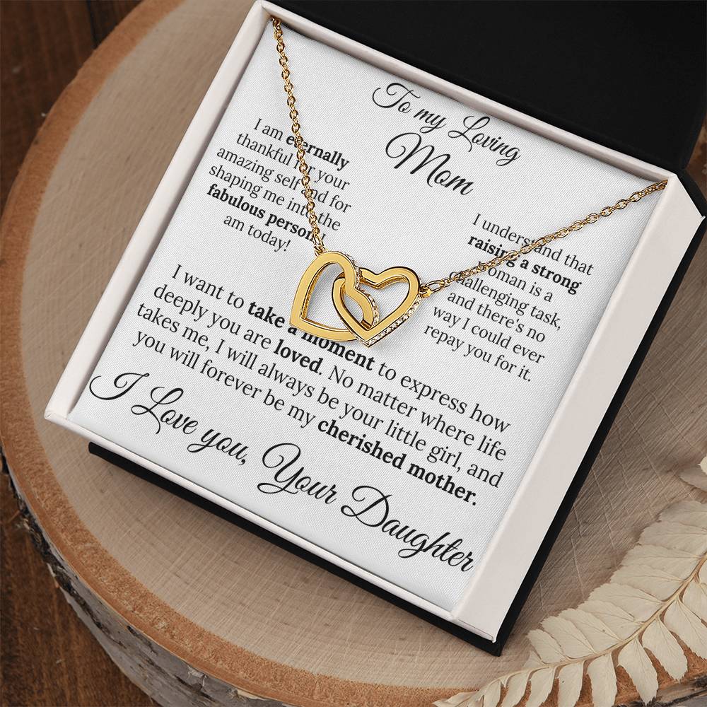 To My Loving Mom two of Hearts Necklace