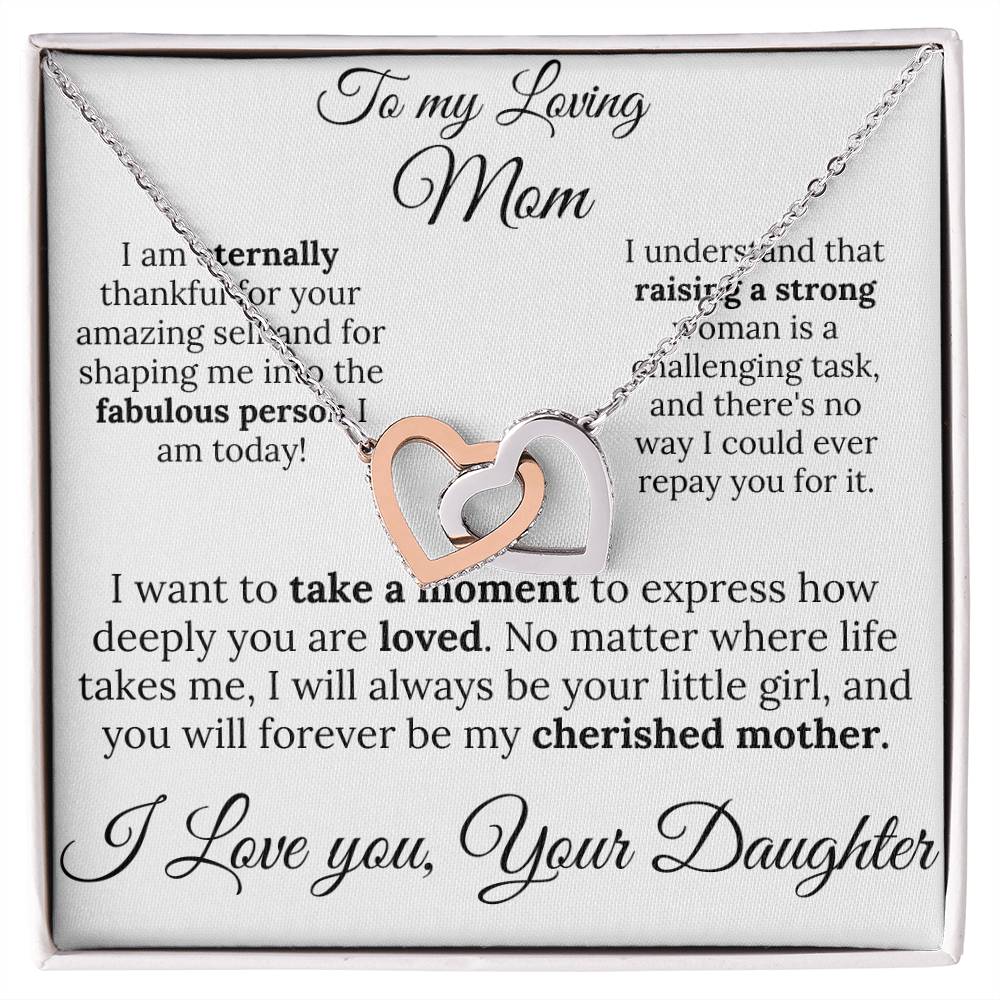 To My Loving Mom two of Hearts Necklace