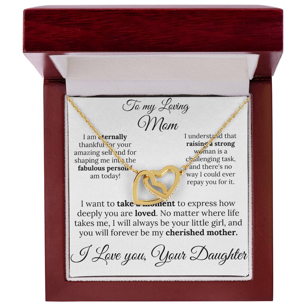 To My Loving Mom two of Hearts Necklace